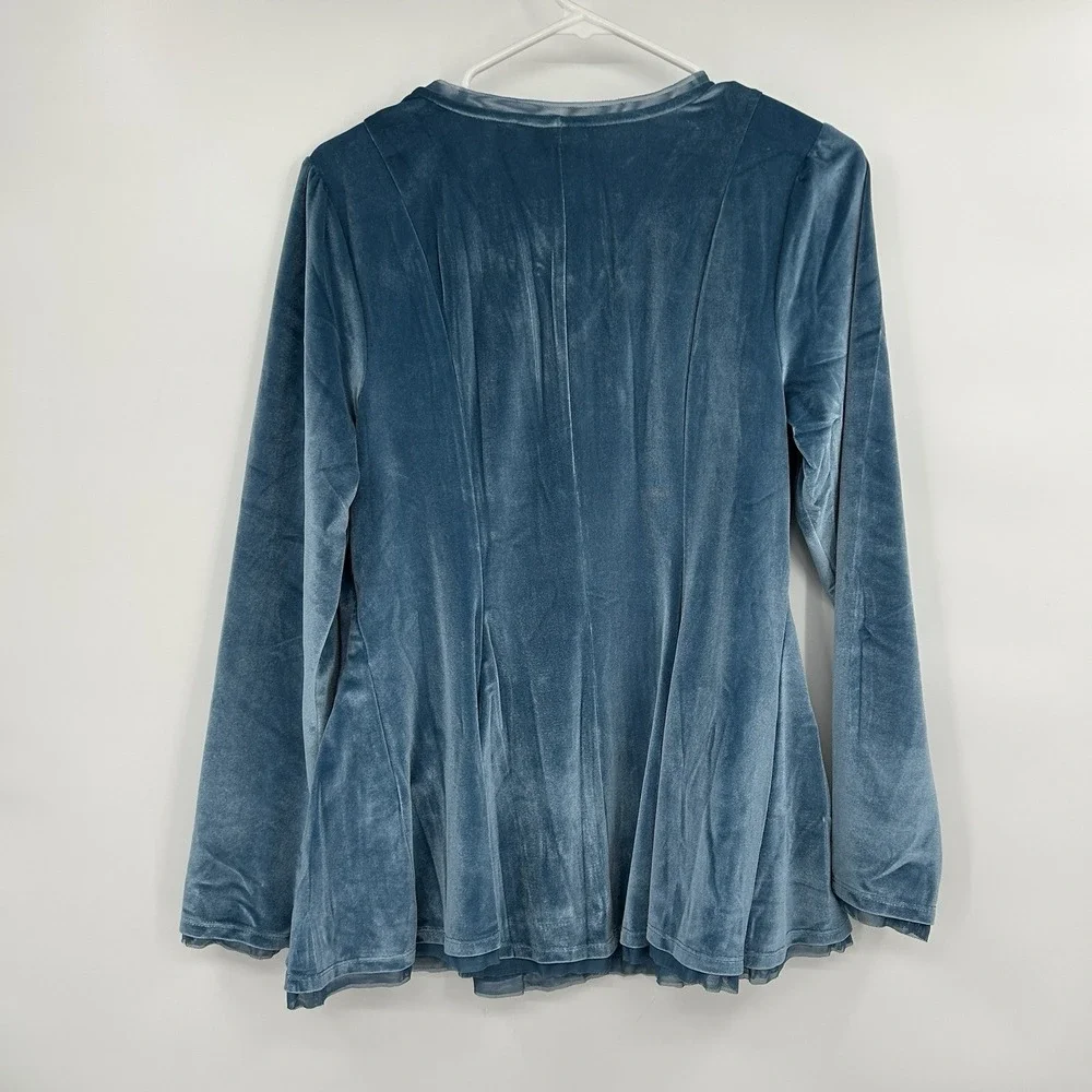 Logo Lavish Lori Goldstein Velvet Button Down Top Small Whimsigoth Boho Romantic